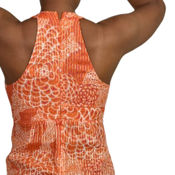Trina Turk Halter Top Orange Metallic Tunic Keyhole Plunge Retro Y2K Size 6 - Picture 3 of 15